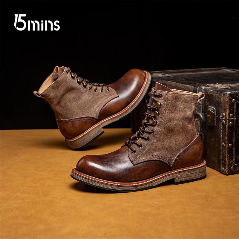 15MINS Men's Vintage Martin Work Boots E1302
