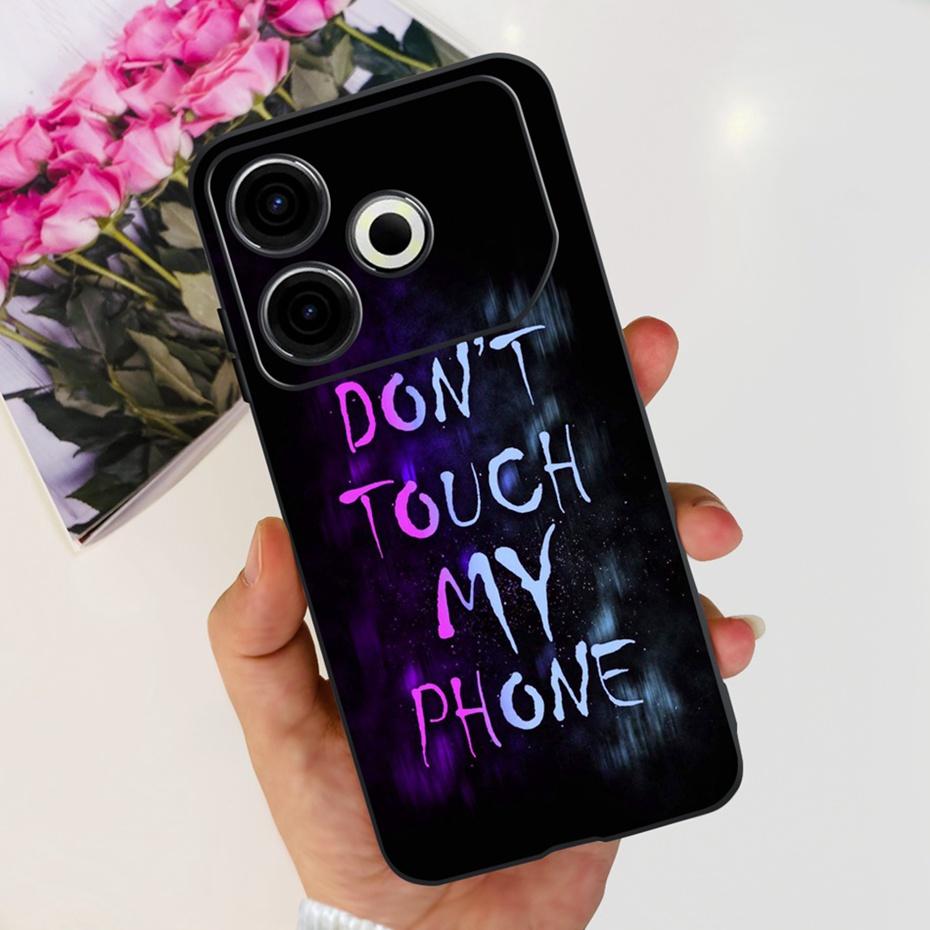 2024 Fashion Case For Tecno Pova 6 Neo Black Silicone Soft TPU Back Cover For Tecno Pova 6Neo 4G Phone Cases