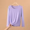Plus Size Modal Long-Sleeve Loose Fit Round Neck T-Shirt for Women