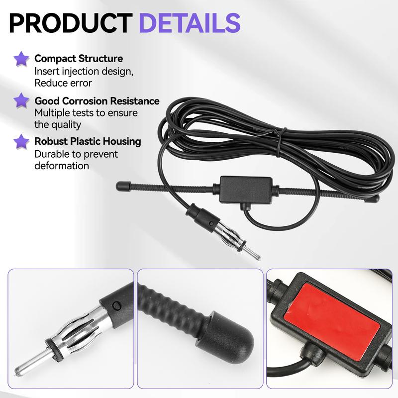 For Universal Car Glass Mount Antenna FM AM Radio Stereo Signal Booster Replacement Parts Auto Aerial Vehicle Accessories
