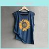 Women's Casual Sleeveless Tops Featuring Beautiful Sunflower Print For Everyday Fashion