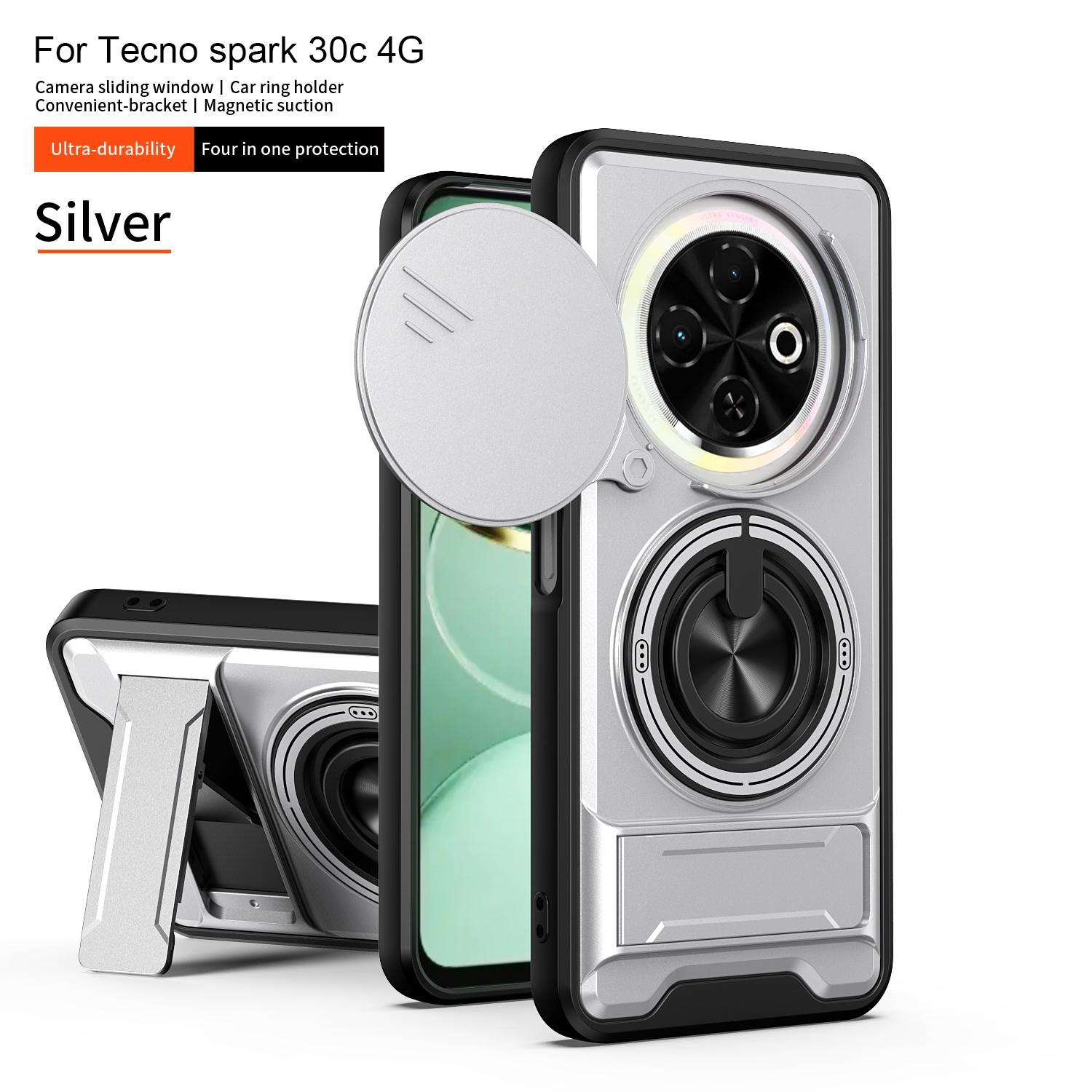 

For Tecno Spark 30C Case Tecno Spark 30C 4G Cover Magsafe Magnetic Fold Holder Military Armor Camera Protection Cover Tecno Spark 30C 4G