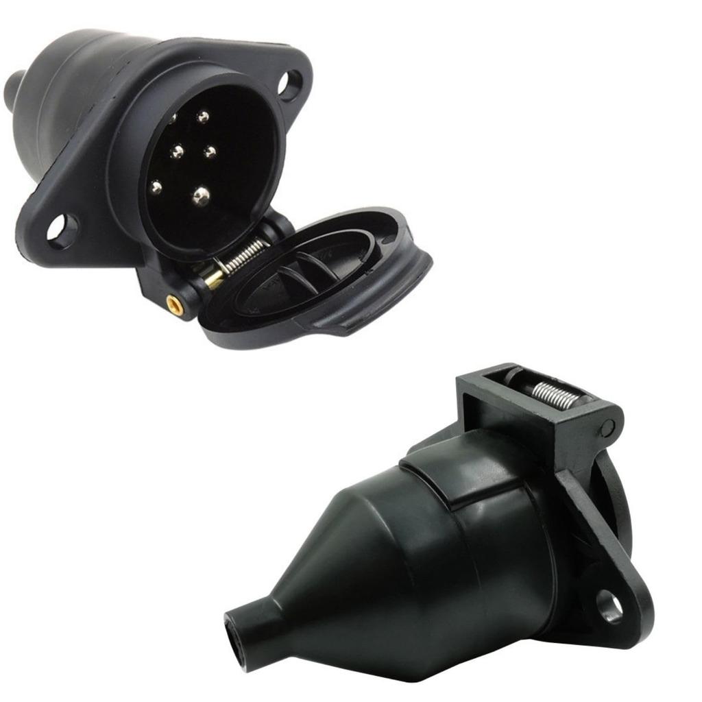 YESprime Presa di Cablaggio 7 Pin 2pz Connettore Rimorchio Accoppiatore Spina Adattatore Palo Gancio 24V Set Giunzione Elettrodi Potenza Traino Barca