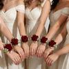 Fabric Wrist Flower with Rose Detail, Exquisite Style, Perfect for Wedding, Engagement, Valentine's Day & Thanksgiving