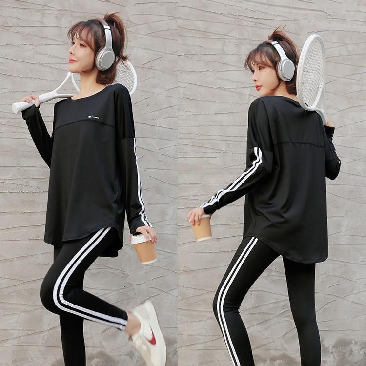 Women's Plus Size Quick-Dry Sportswear: Long Sleeve Top & Loose Pants for Spring/Autumn Running & Yoga