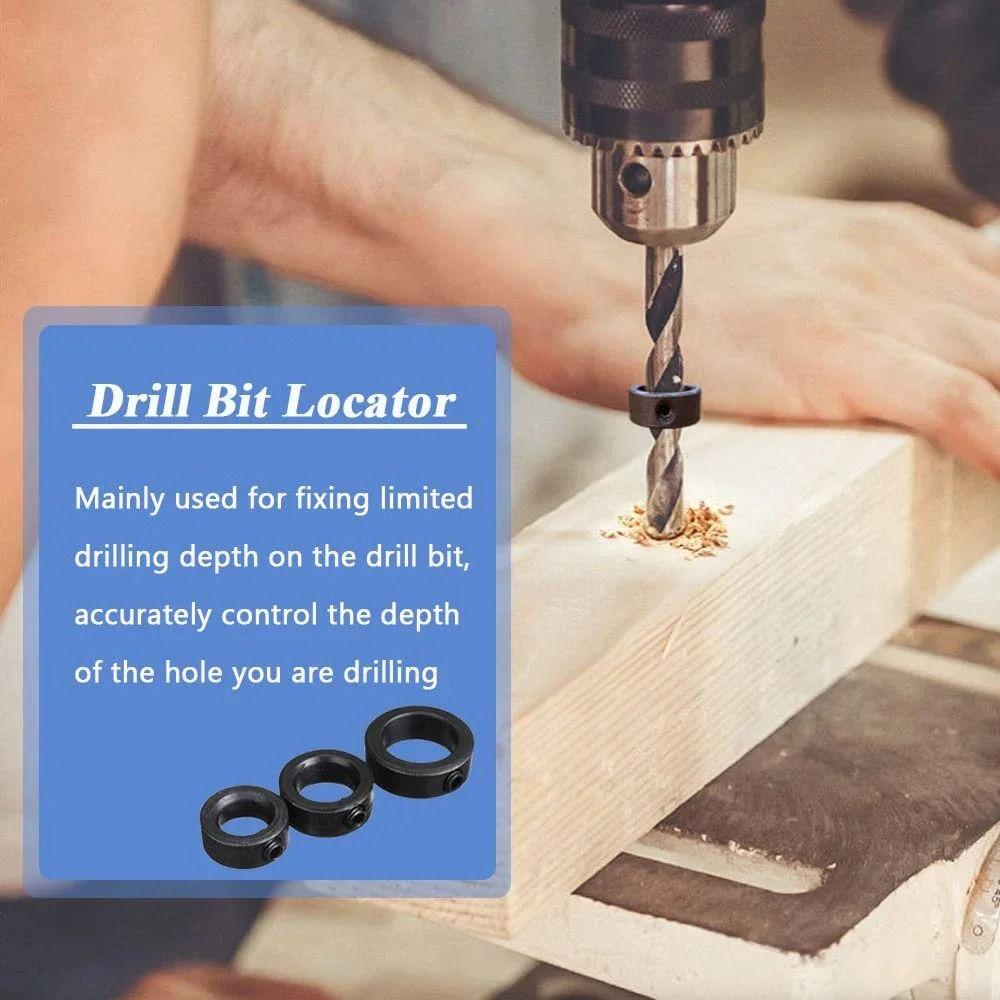 Adjustable Drill Stoper Collar Set with Hex Wrench Drill Stop Ring  Woodwork Tools