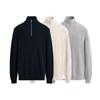 Mens Business Casual Half-Turtleneck Zipper Knit Sweater Cotton Blend Lightweight Pullover