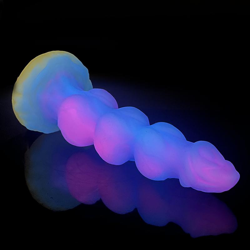 Huge Anal Dildos Realistic Dog Dick Luminous Animal Penis 3 Balls Anal Plug Silicone Butt Plug for Women Vaginal Masturbation