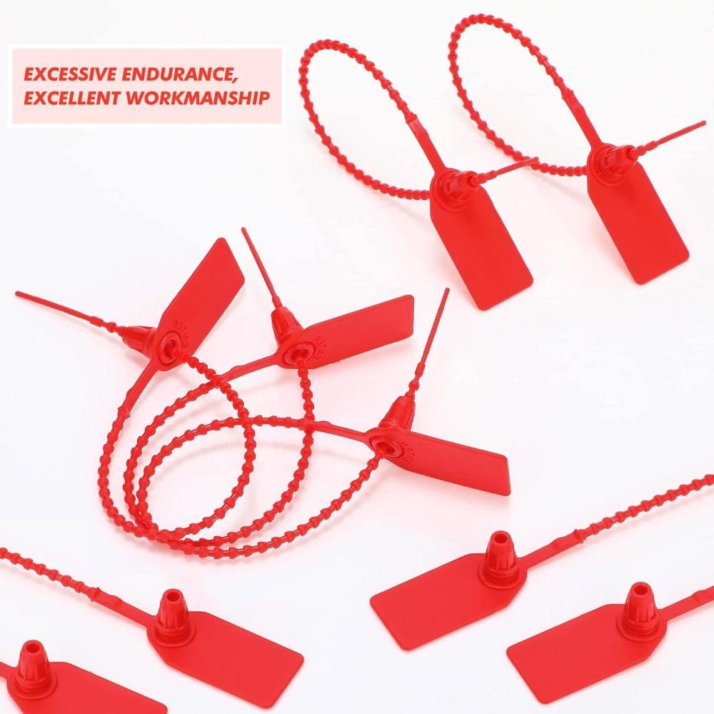 100pcs Red Tamper Seals 250mm Pull Tite Security Tags  Anti Demolition and Anti-theft