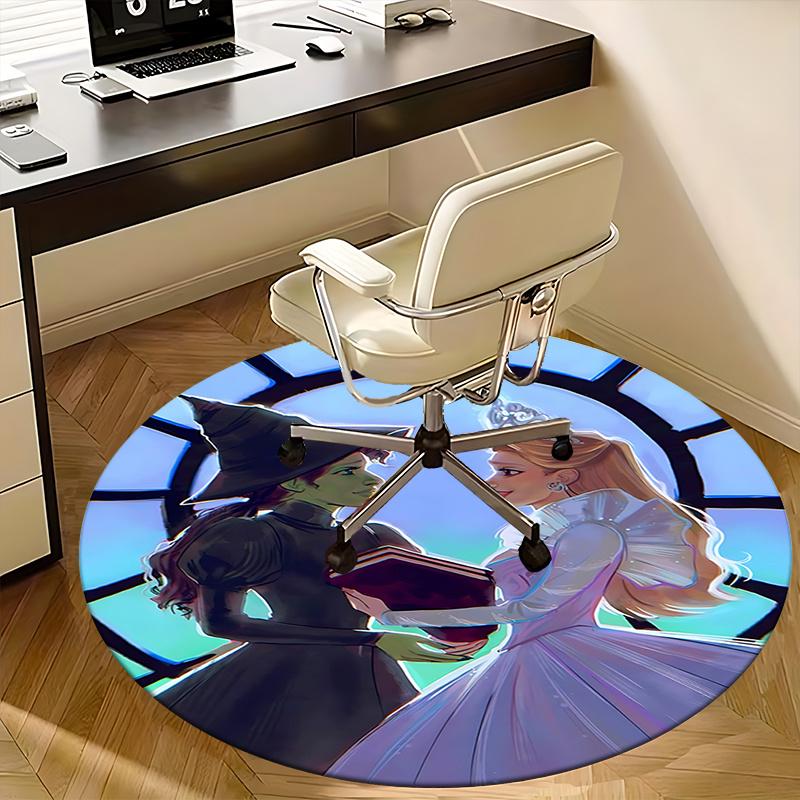 Witch and Princess,Fantasy Dress Up Set Chair Mat Round Rug Office Carpet, Non Slip, Suitable for Living Rooms, Bedrooms,Decor1205899a