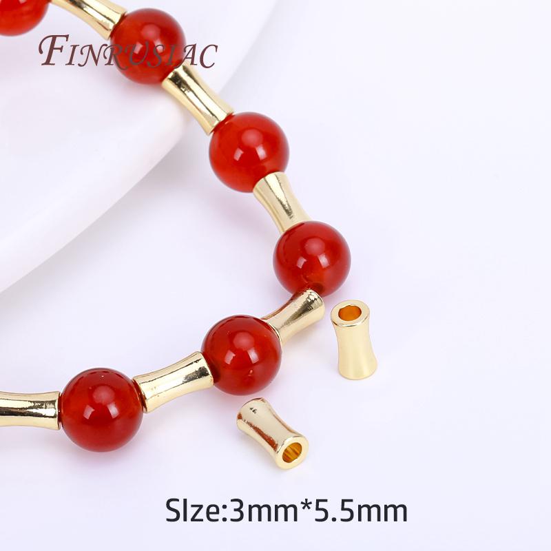 18K Real Gold Plated Tube Spacer Beads,Beading Beads,Cut Corrugated Beads For Needlework DIY Bracelets Necklace Making