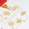 Chinese Style Hollow Out Animals Gold Color Metal Bookmark With Pendant Vintage Lotus Leaf Bookmark Creative Stationery Gift