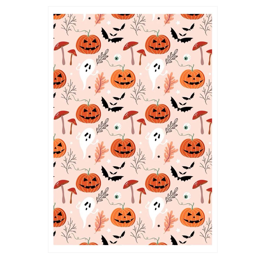 Halloweenské dýně Lebka Netopýr Papír pro přenos na polymerovou hmotu pro výrobu náušnic a šperků z polymerové hmoty Vodou rozpustný přenosový list na polymerovou hmotu