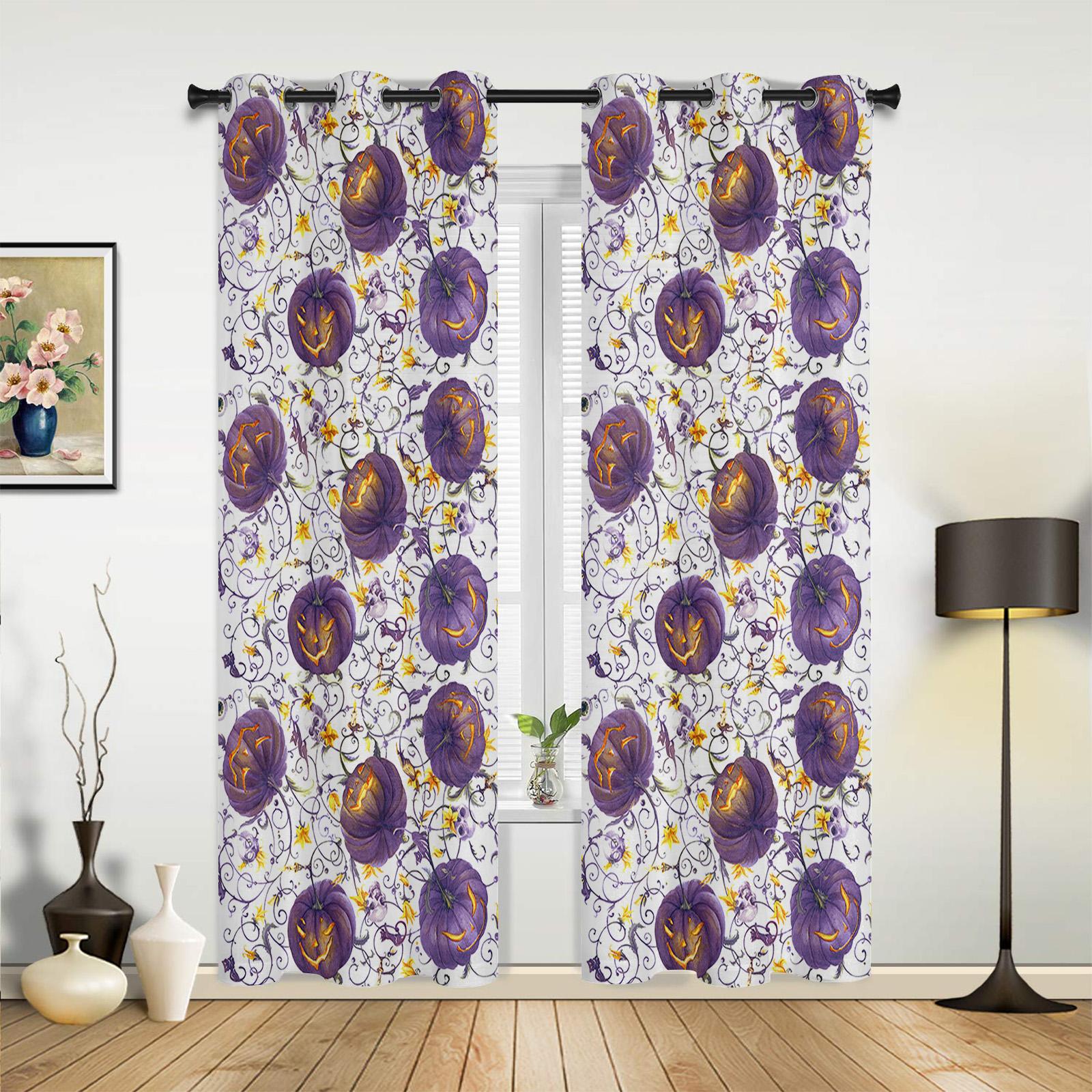 Хэллоуин Акварельные Тыквы Шторы для Спальни Гостиной Оконные Шторы Шторы Жалюзи Кухня — фото 3