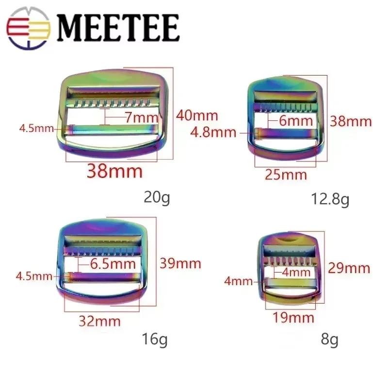 2/4/10Pcs Meetee 19/25/32/38mm Metal Adjustable Buckle Bag Straps Tri-Glide Clasp Webbing Connect Slider Buckles DIY Accessories