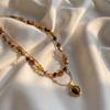 1011 autumn and winter new caramel color pendant necklace fashionable retro temperament versatile popular neck chain niche neck jewelry