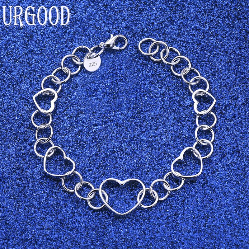 925 Sterling Silver Biżuteria Bransoletka Serce