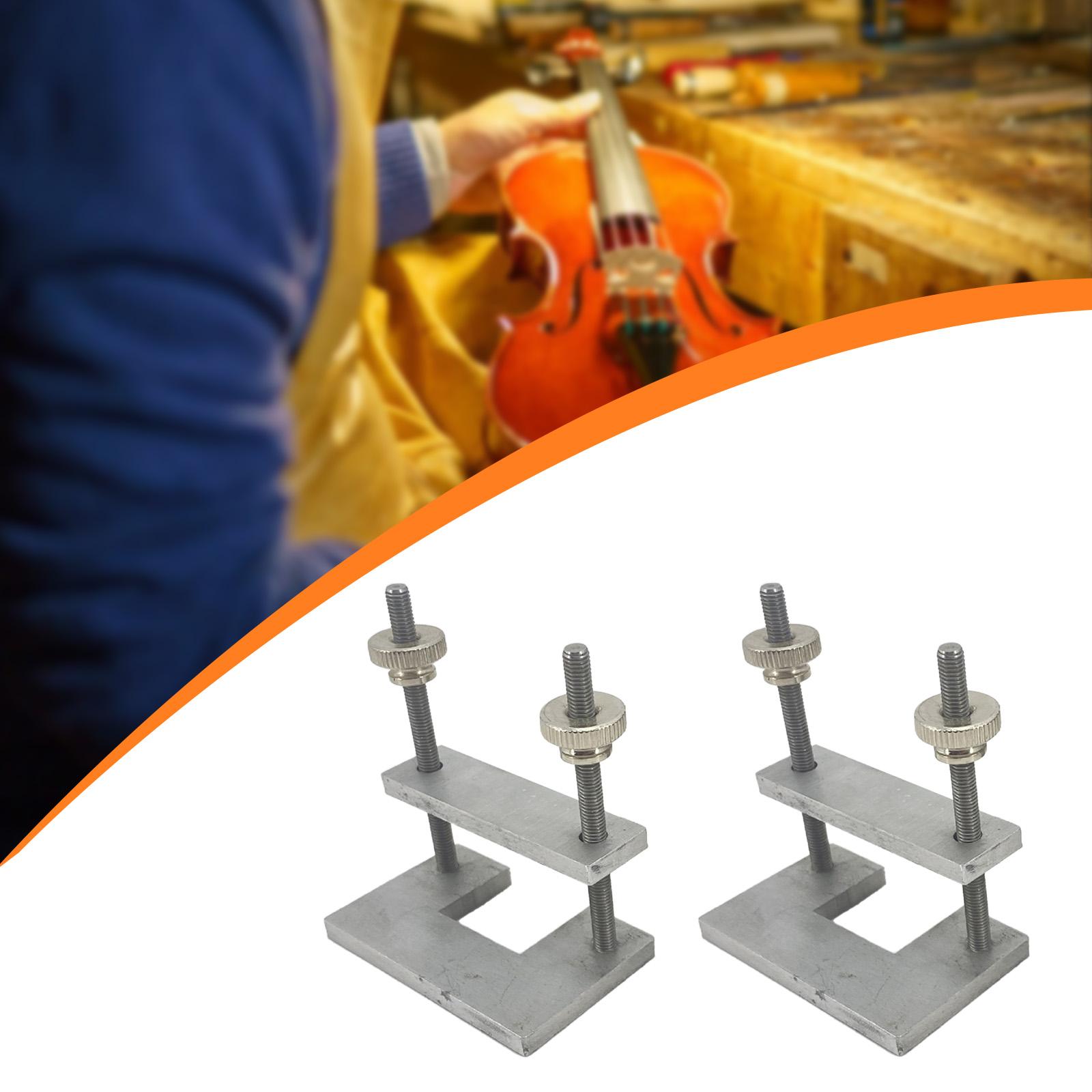2 Pieces Violin Body Corner Clamps Repair Professional Gluing Fixing Ribs Clamps Violin Making Tools Edge Clamps for Cello серебряный
