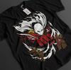 Anime One Punch Unisex Saitama Punching Black TShirt Size S4XL