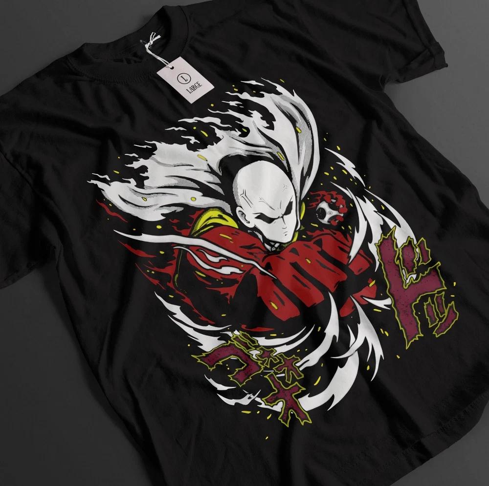Anime One Punch Unisex Saitama Punching Black TShirt Size S4XL S