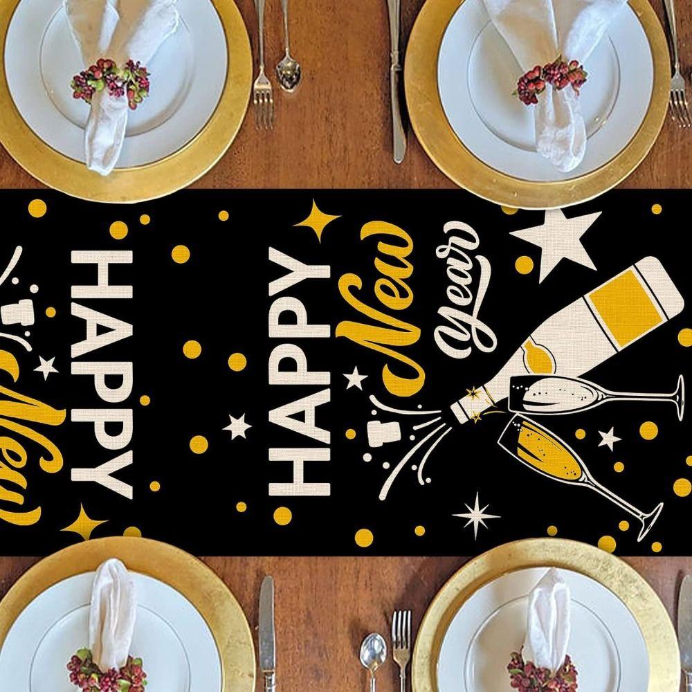 Fashion Chinese New Year Table Runner Wine Glass New Year New Year Tablecloth Table Decor Home Decor