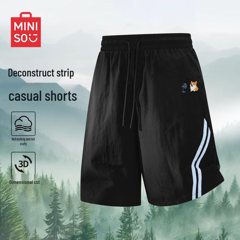 MINISO Men s Corgi Label Casual Mid-Length Shorts L