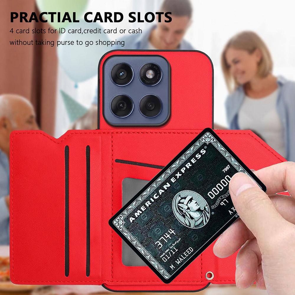 Card Slots Back Case For Moto Edge 60 Fusion 60S 50 Pro S50 Neo X50 Ultra G Play Magnetic Button-Flip Leather Wallet Phone Cover