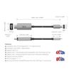 Club 3D USB Gen2 Type C to HDMI 2.1 Active Cable, Male/Male, 3m, 4K120Hz, 8K60Hz, HDR10+, DSC 1.2 Support (CAC-1587)