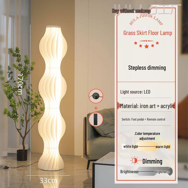 Nordic Cream Grass Skirt Floor Lamp – Stylish Ambient Lighting for Living Room, Bedroom & Sofa Side