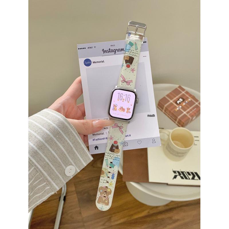 Cartoon Print Watch Strap for Apple 11th Gen iWatch, Huawei Fit43, and Xiaomi 9Pro