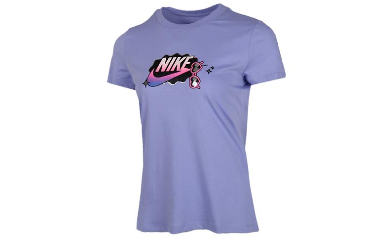 Nike T Shirts Women s Teal Blue Crew Neck Moderate Straight Fit CU9696-569 XS