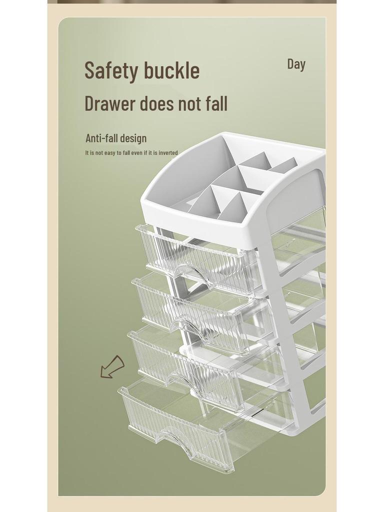 High-End Cosmetic Storage Box: Large-Capacity Organizer for Lipsticks, Eyebrow Pencils, and Skincare Products. Perfect for Desktop Dressing Tables.