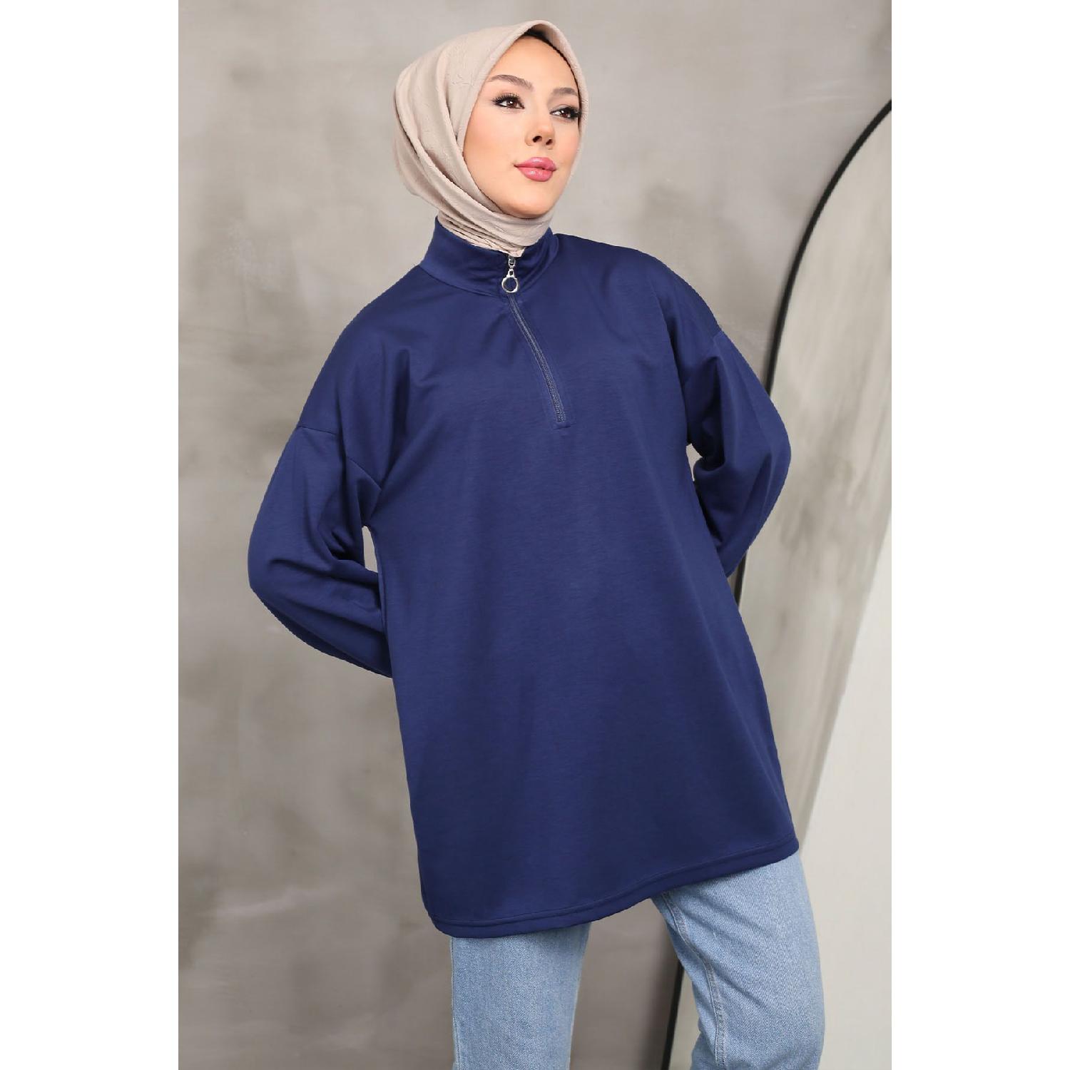 

Толстовка Oysho на молнии с воротником цвета индиго S коричневый