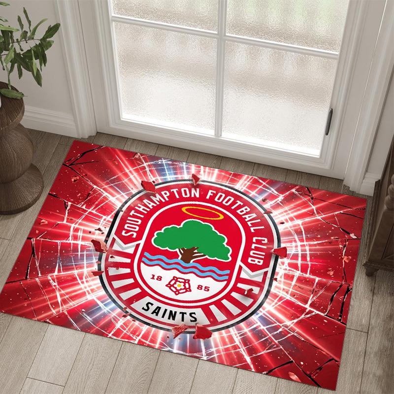 Southampton Football Design Crystal Velvet Carpet Cozy Non?Slip Printed Rug For Bedroom Living Room Entrance