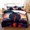 Cool Artistic Boy Abstract Figure Duvet Cover + 2 Pillowcases Aesthetic Line Art Print Polyester Teen Bedroom Decor