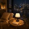 Xiaomi Modern Pleated Fabric Table Lamp Three-Color Lights Wireless Rechargeable Touch Control Decorative Lamp for Cafe Home Decor