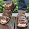 Fashion Summer New Business Men Beach Sandals American Casual Comfortable Brand Beach Sandals Black Brown Size 38-48 Men Sandals