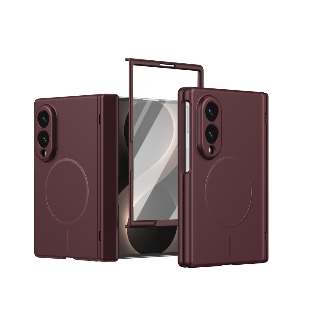 Magnetic Case Built In Glass Screen Protector For Samsung Z Fold 4 5 6 7 8 Ultra Shockproof Dropproof Military Hinge Protection