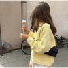 VAYLA Yellow Knitted Letter Sweater Women Elegant Round Neck Long Sleeve Short Pullover Casual Lady New Street Sweaters