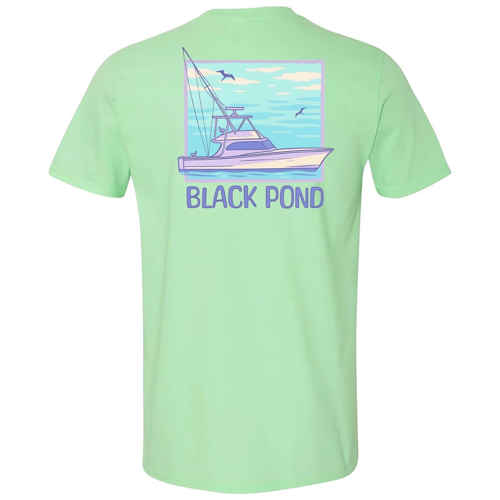Black Pond Saltwater Series Fishing Yacht Men s T-shirt Offshore Fishing M