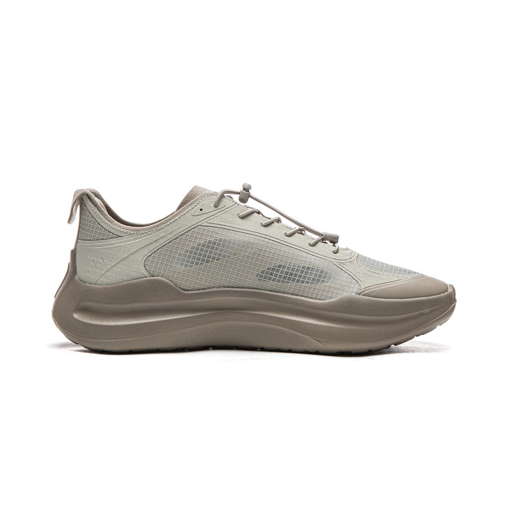 Li Ning Cloud Wave Chaussures Décontractées Confortables Amortissantes Résistantes à l'Usure Basse Top Baskets Homme Gris-Vert AGLW049-1