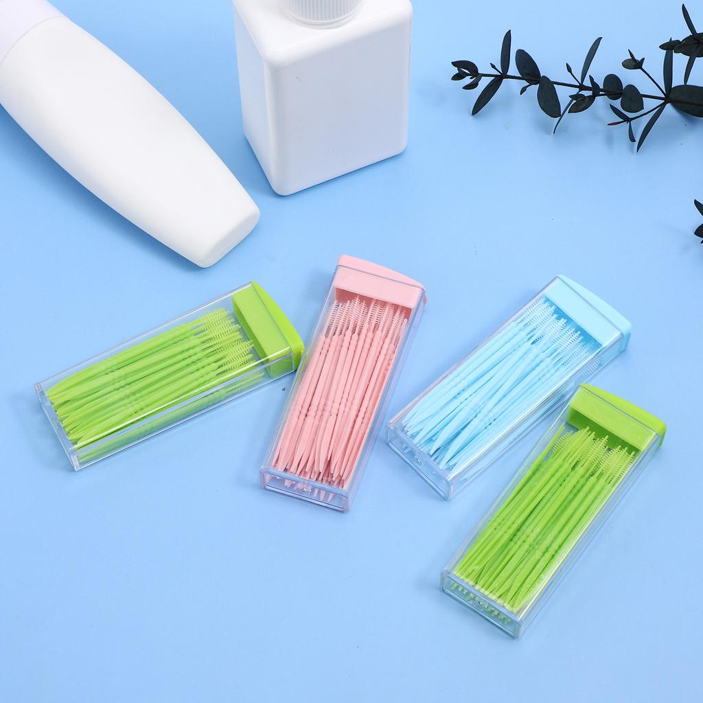 200 Pcs Toothpicks Interdental Brush Teeth Cleaning Tools Stainless Steel Gum Travel