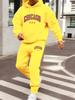 Men's Athletic 2-Piece Hoodie & Sweatpants Set - Letter Print Casual Wear