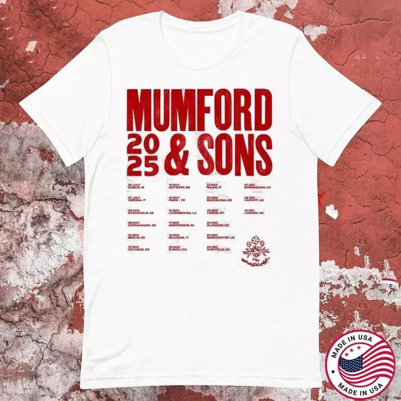 Mumford & Sons 2025 UK And EU Tour T-shirt size S-5XL HE373 Unisex T-Shirt S