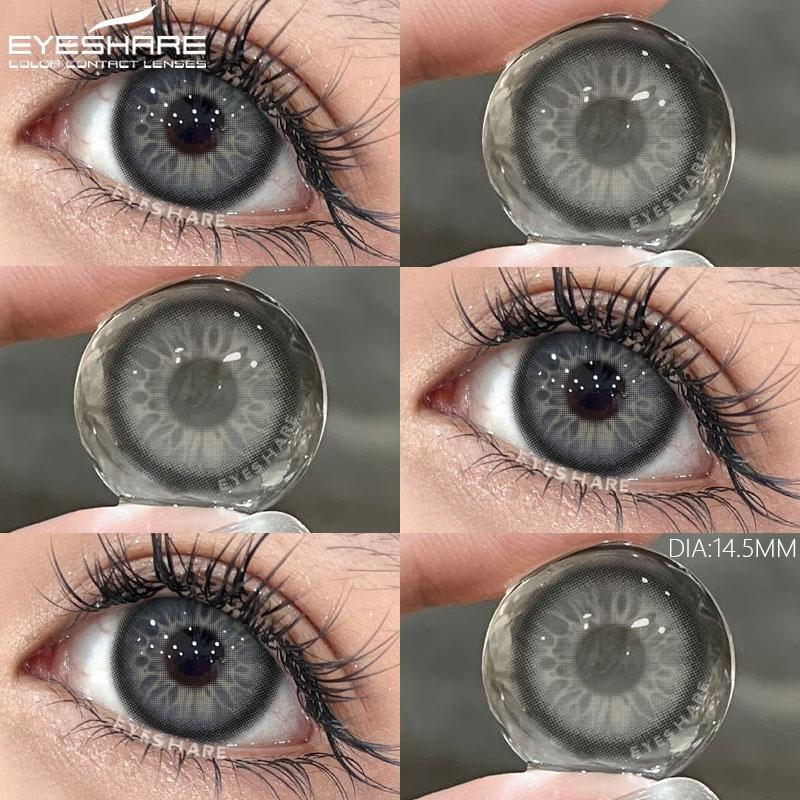 

1 пара цветных контактных линз для глаз, черные большие линзы, серые зрачковые линзы, коричневые линзы, модные контактные линзы для глаз, годовые
