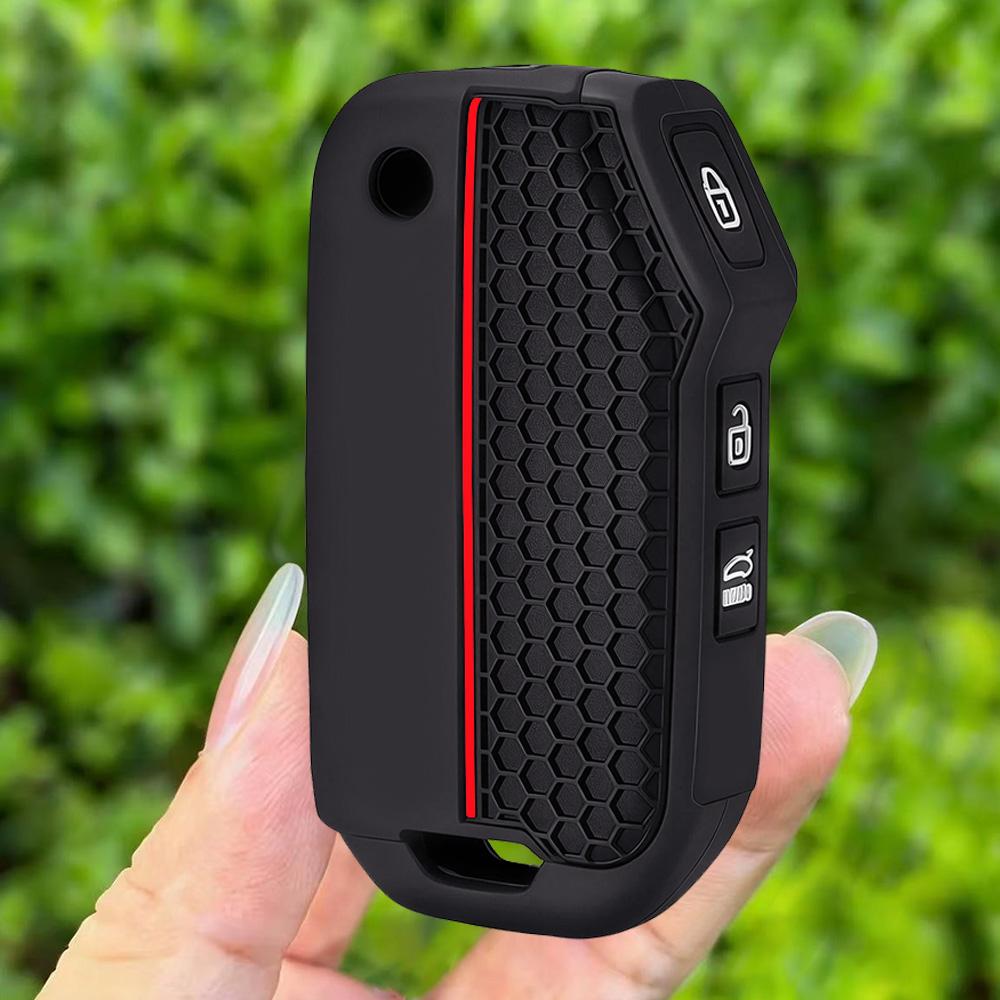 

Silicone Car Remote Key Case Cover Protective Shell Fob For KIA Sportage R GT Stinger GT Sorento Ceed CD Cerato Forte 2018 2019