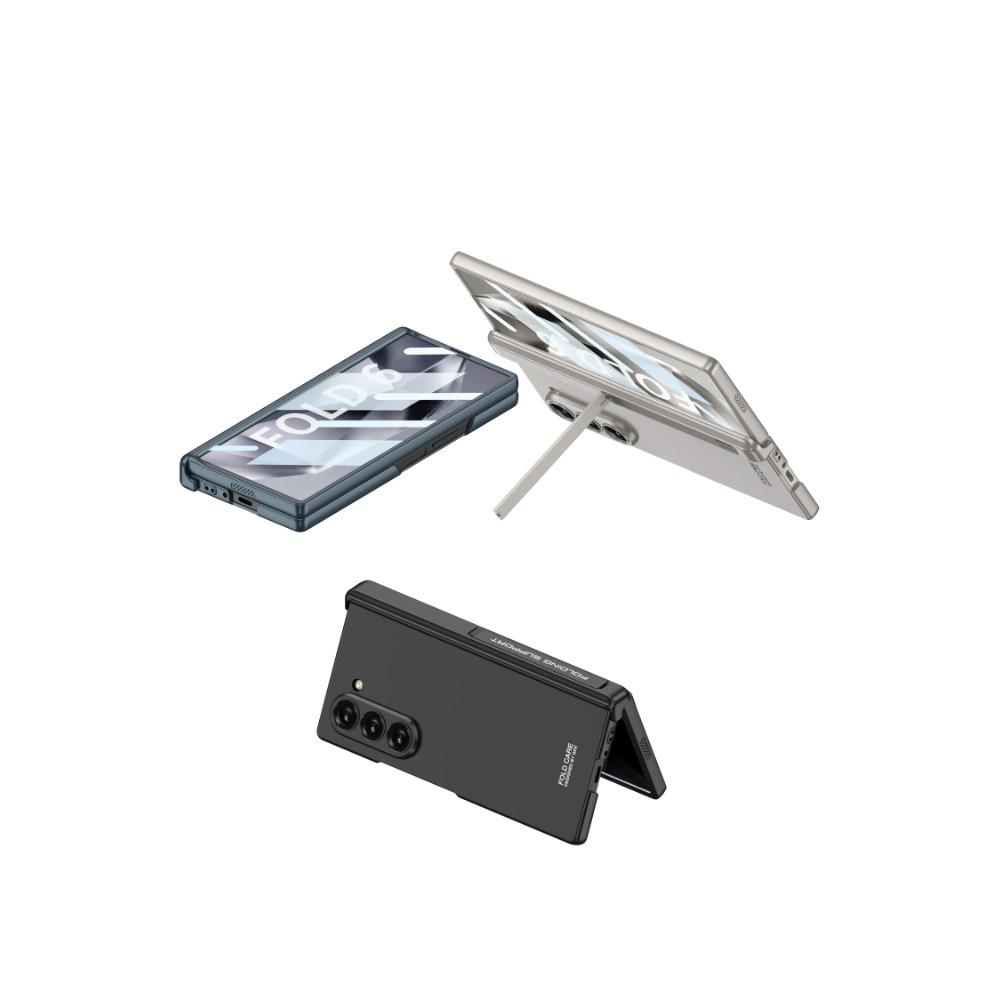 Magnetic Hinge Protection Hard PC Phone Cover for Samsung Galaxy Z Fold 6 Case Shockproof with Screen Protector Bracket