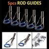 Spinning Bait Casting Fishing Rod Guides Integrated Stainless Steel Fishing Rod Eyes Ring Repair Kit 5Pcs