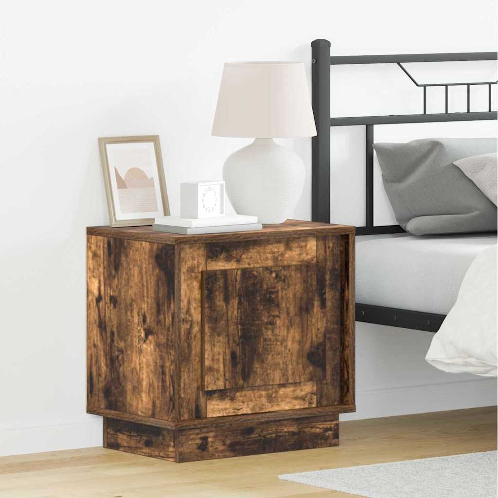 Nightstand Smoked Oak 44 x 34.5 x 45 cm Engineered Wood