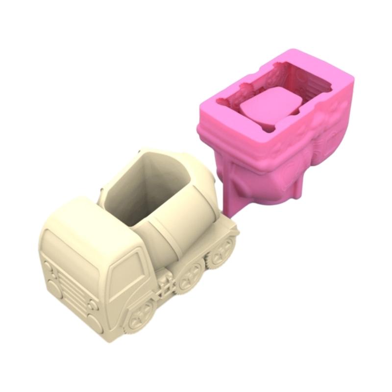 Mud Tanker Pen Holder Silicone Molds Table Ornament Mould Plasters Making Tool Succulent Planter Mold Easy to Clean